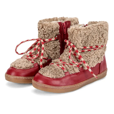 Faux Fur Lined Boots | Red