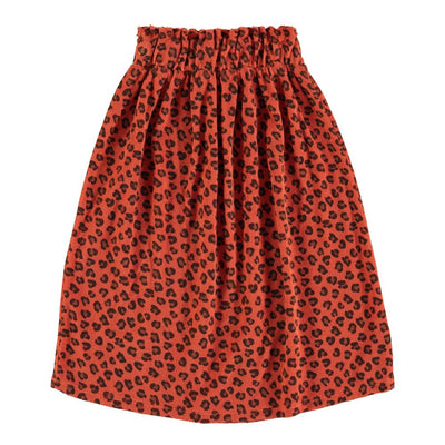 Piupiuchick long terry skirt terracotta w/ animal print