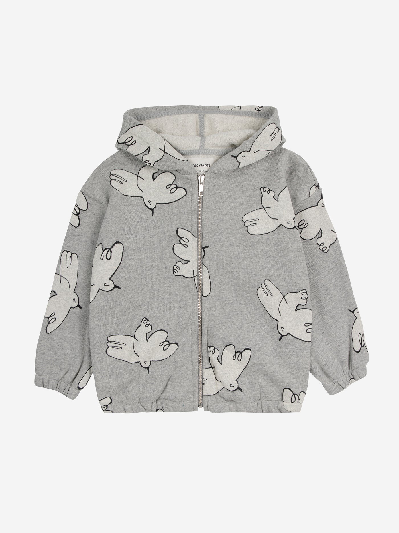 Bobo Choses Fredom Bird all over zipped hoodie