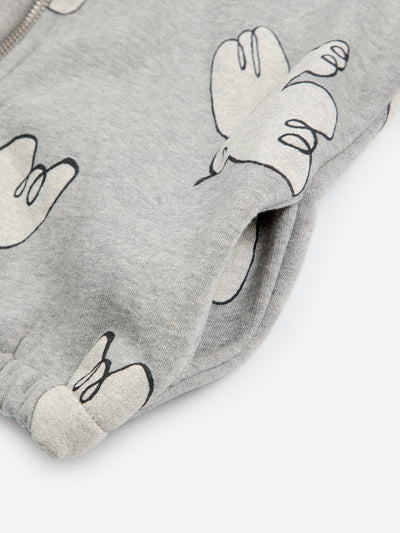 Bobo Choses Fredom Bird all over zipped hoodie