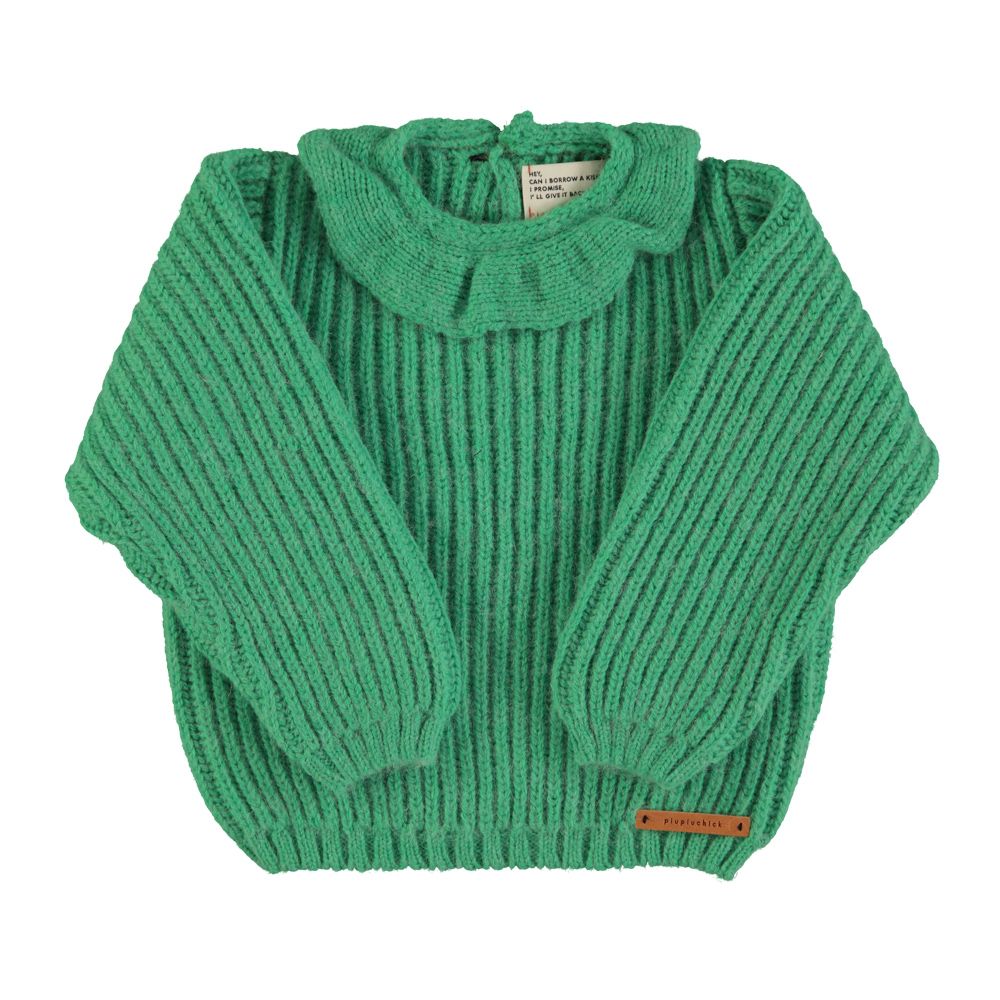 Piupiuchick knitted sweater w/ collar green