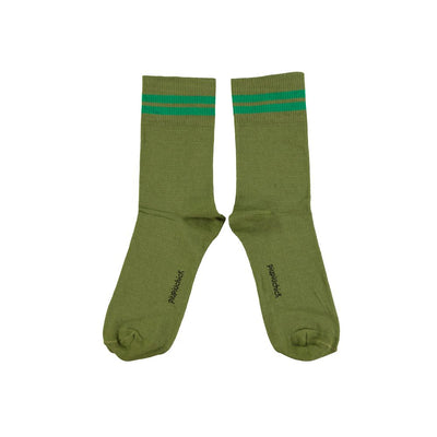 Piupiuchick short socks olive green w/ green stripes