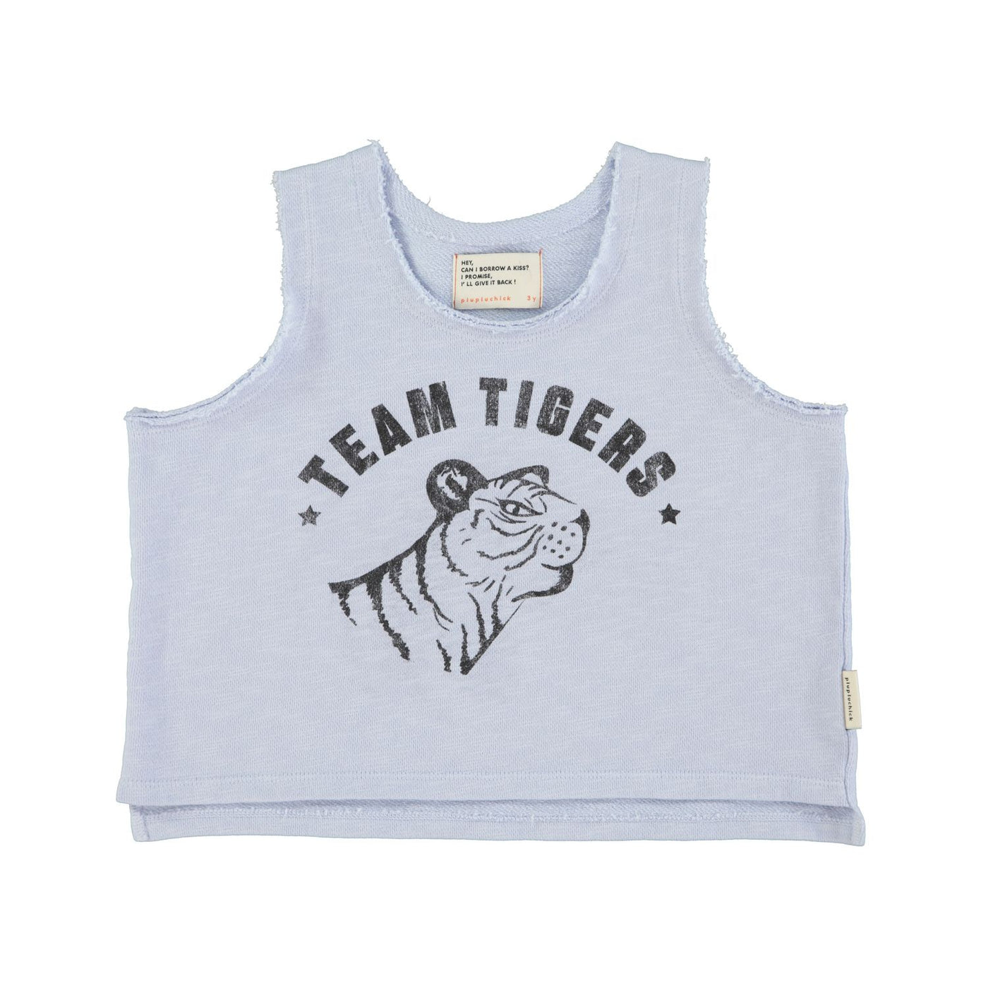 sleeveless t´shirt | light blue w/ tiger print