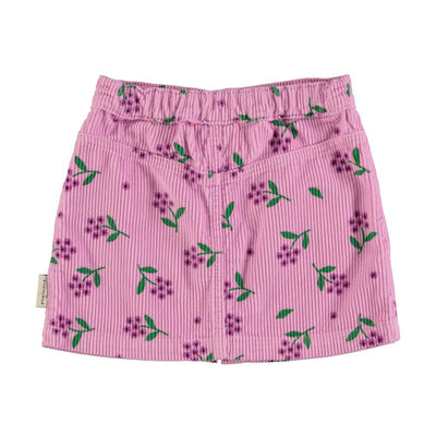 Piupiuchick short skirt pink corduroy w/ flowers allover