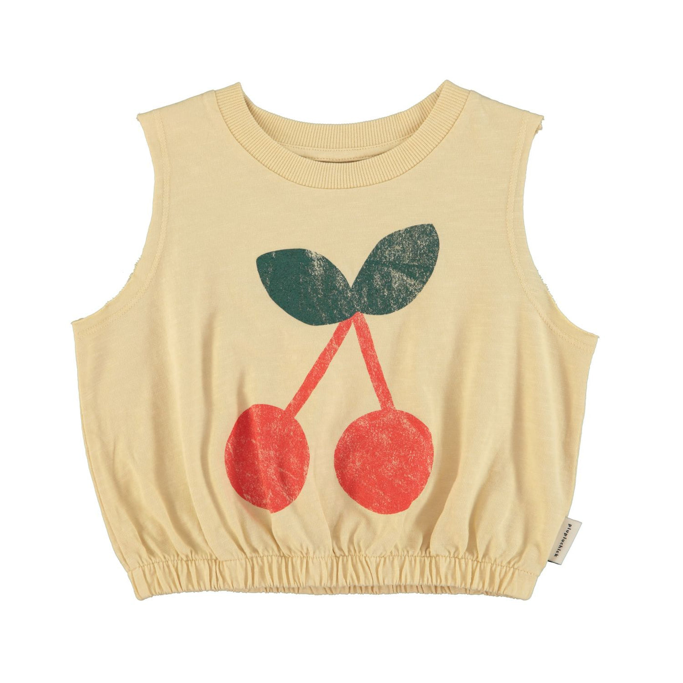 sleeveless top | sand w/ cherry print