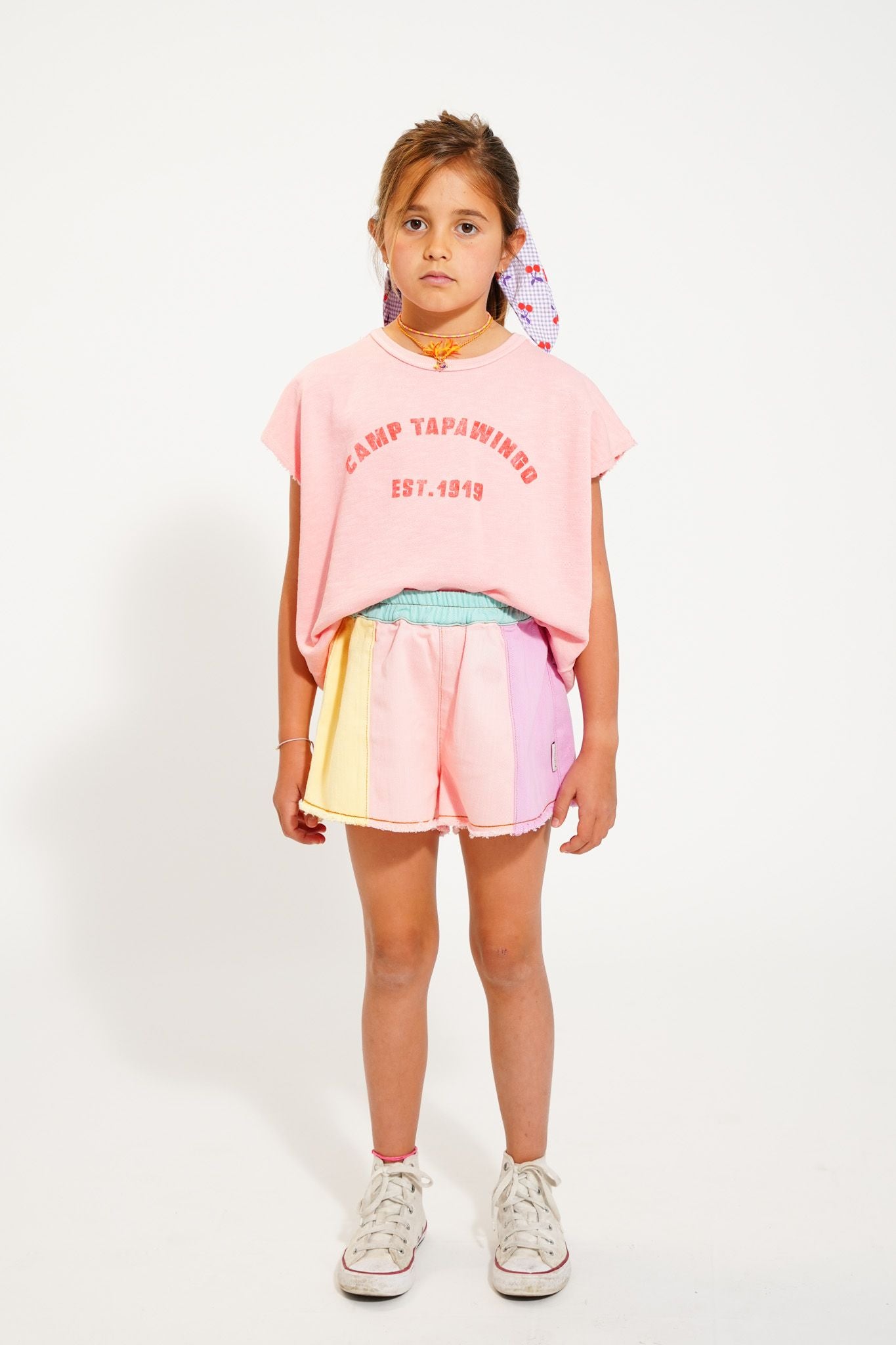 shorts w/ fringes | multicolor pastels