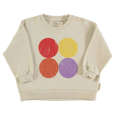 Piupiuchick sweatshirt ecru w/ multicolor circles print