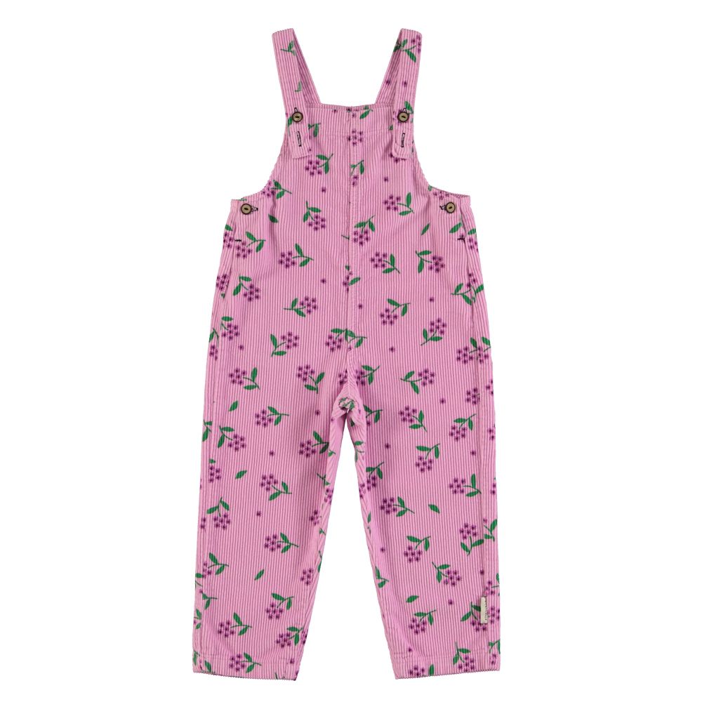 Piupiuchick Dungarees Pink corduroy w/ flowers allover