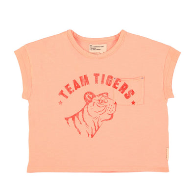 Camiseta | rosa con estampado de tigre