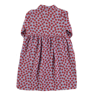 Piupiuchick long dress lilac w/ red apples