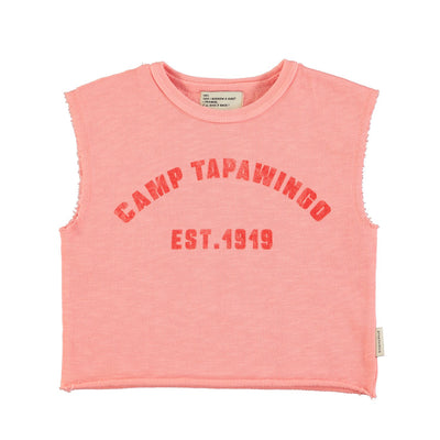 sleeveless t´shirt | pink w/ "camp tapawingo" print