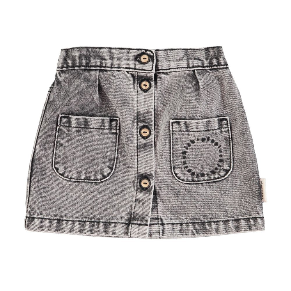 Piupiuchick short skirt washed black denim