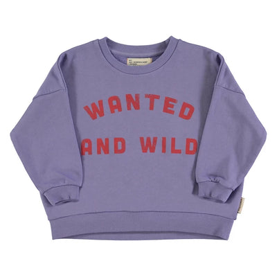 Piupiuchick sweatshirt purple w/ "wanted and wild" print