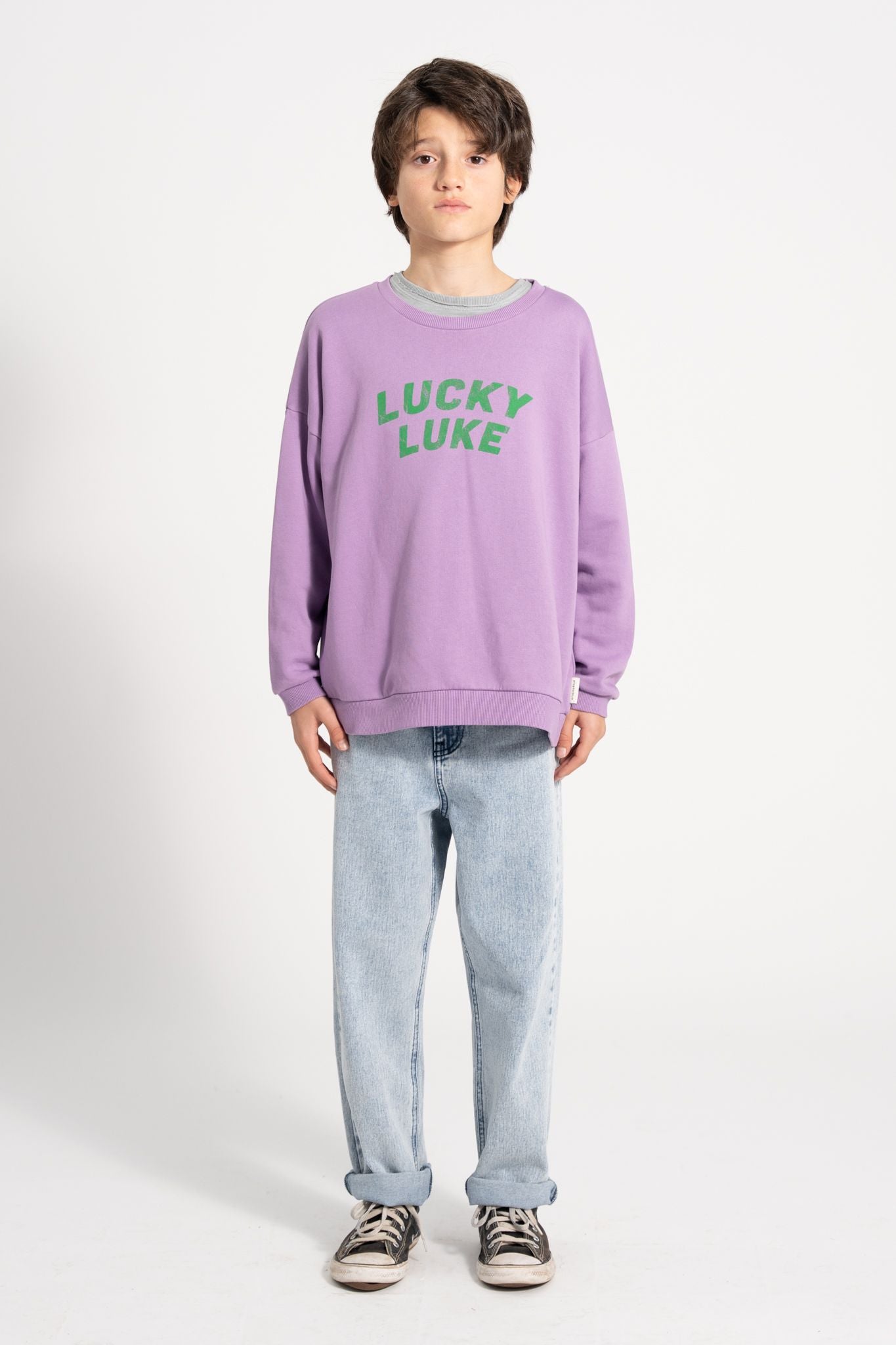 Piupiuchick sweatshirt mauve w/ "lucky luke" print