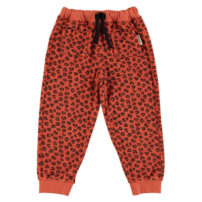 Piupiuchick jogging pants terracotta w/ animal print