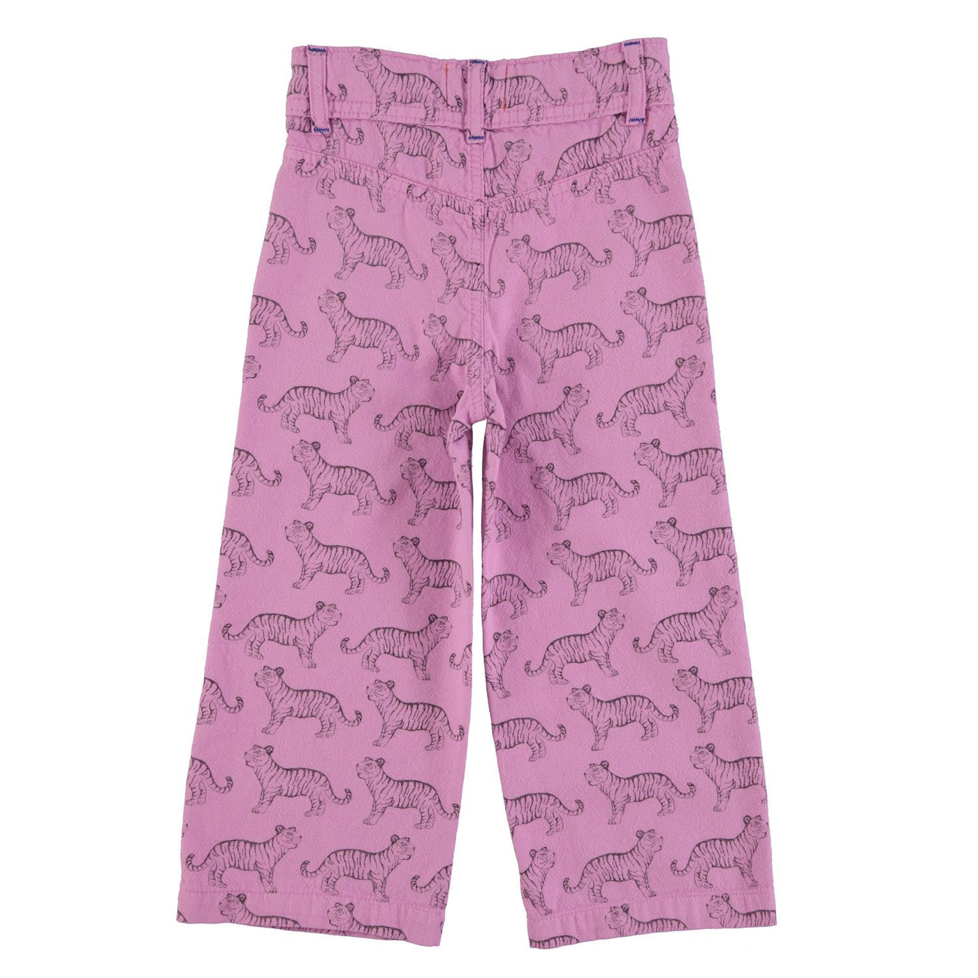 flare trousers | lavender w/ black tigers