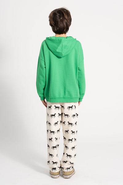 Piupiuchick/ hoodie/ green w/ "cavalier" print