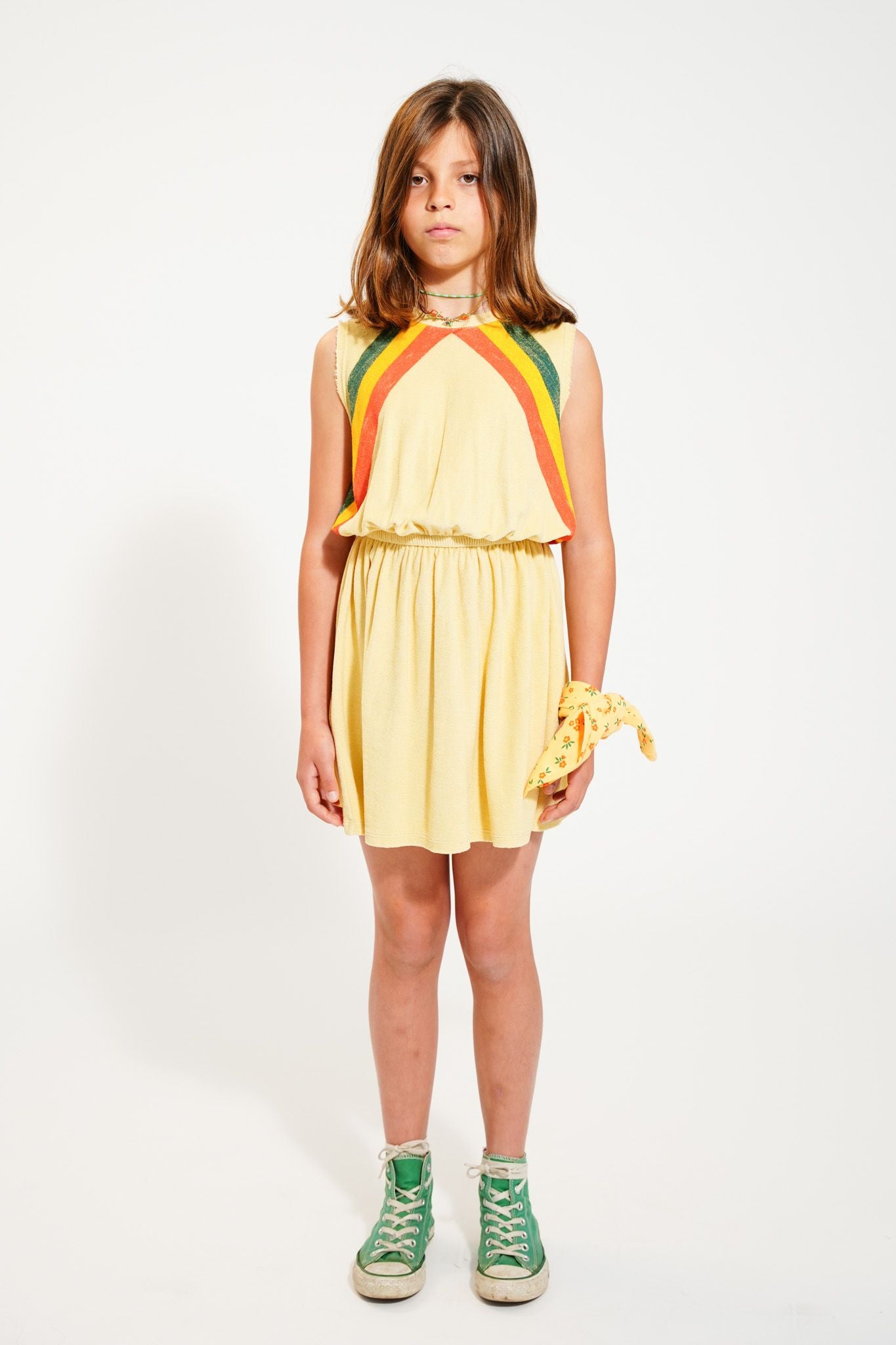 short dress | sand w/ multicolor stripes