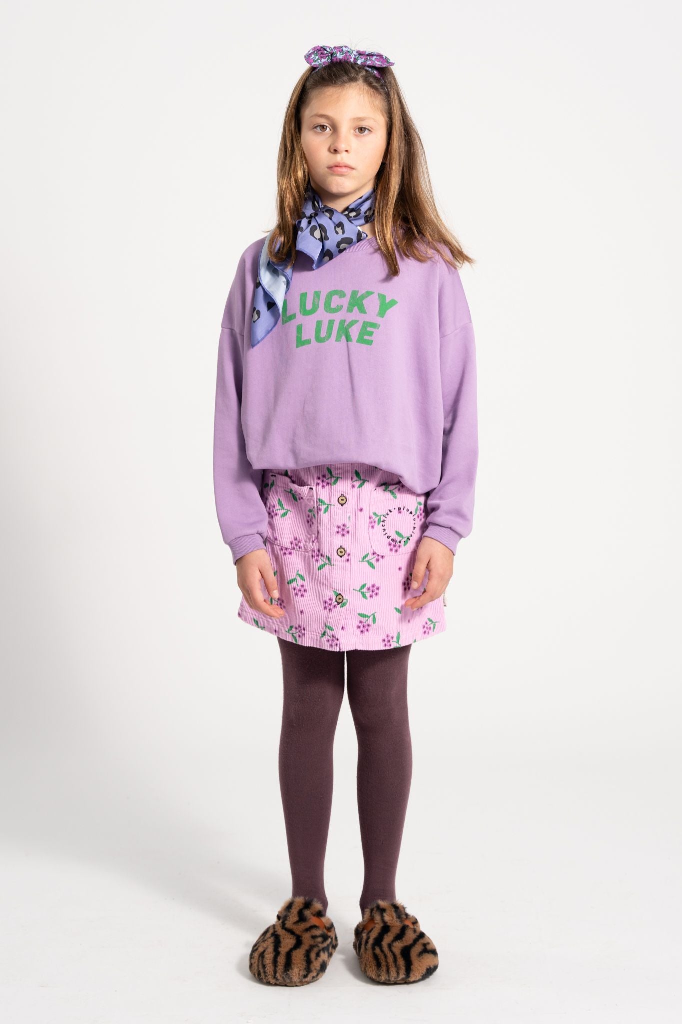 Piupiuchick sweatshirt mauve w/ "lucky luke" print