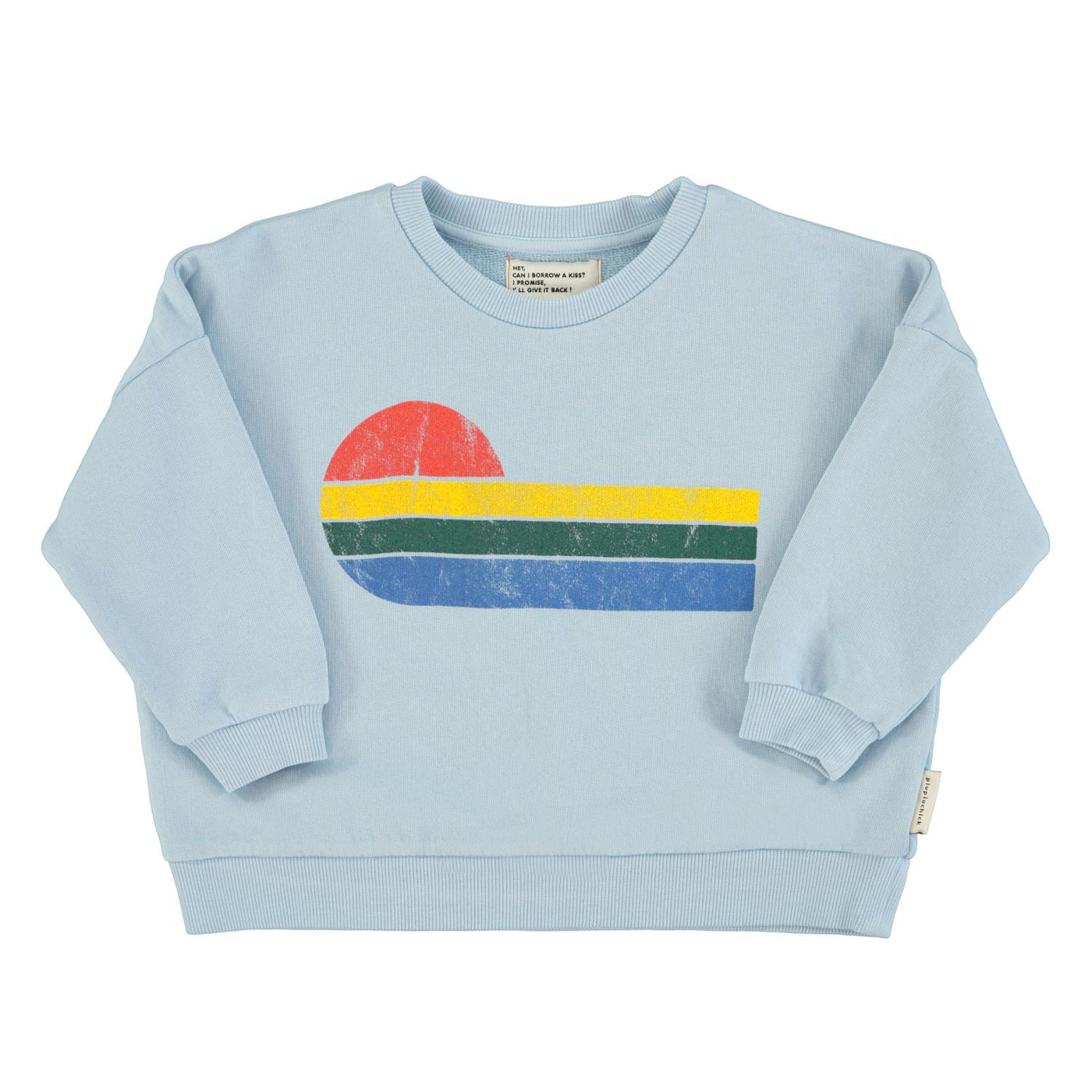 sweatshirt | light blue w/ multicolor wave print