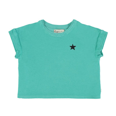 t'shirt | turquoise w/ black logo print