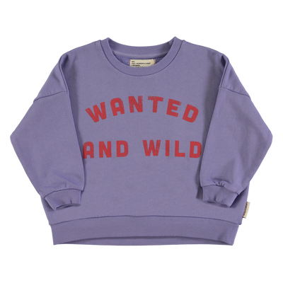 Piupiuchick sweatshirt purple w/ "wanted and wild" print