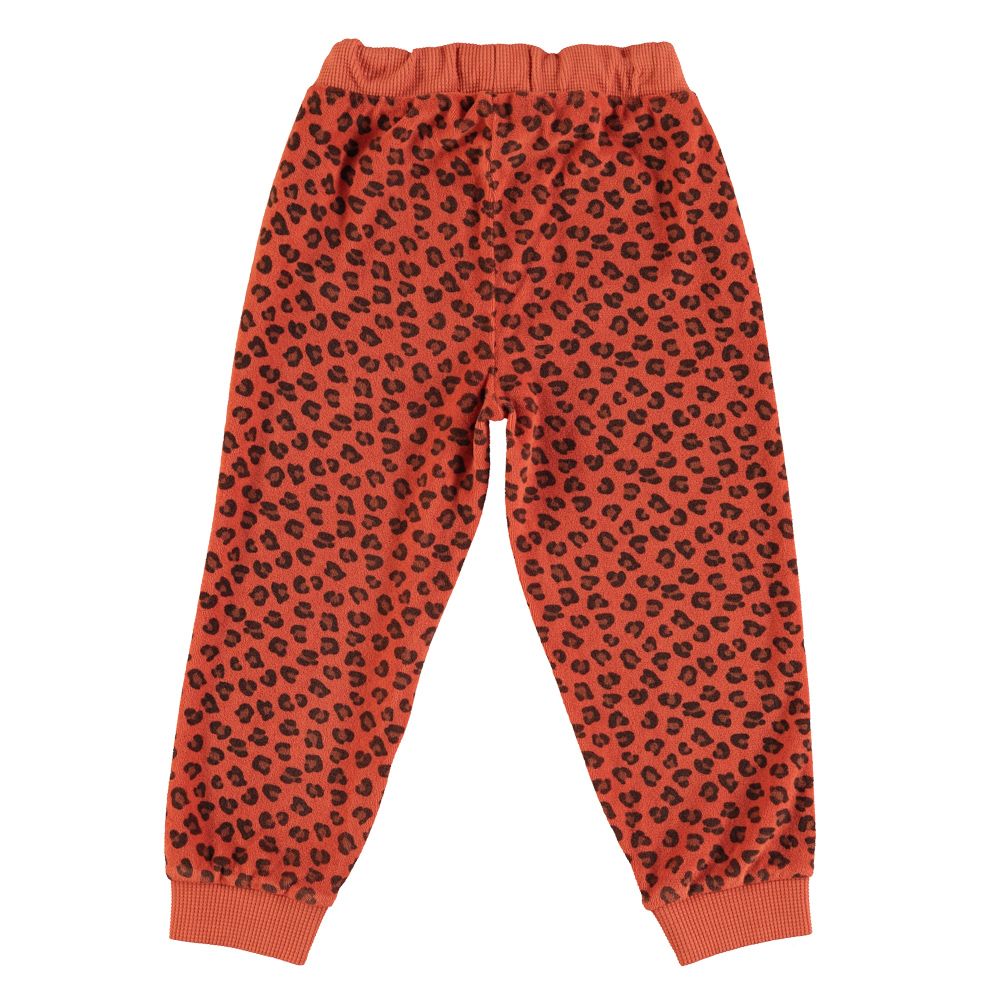 Piupiuchick jogging pants terracotta w/ animal print