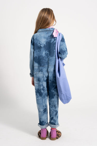 Piupiuchick longsleeve jumpsuit blue tie dye denim