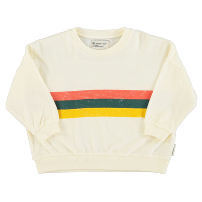 sweatshirt | ecru w/ multicolor stripes print