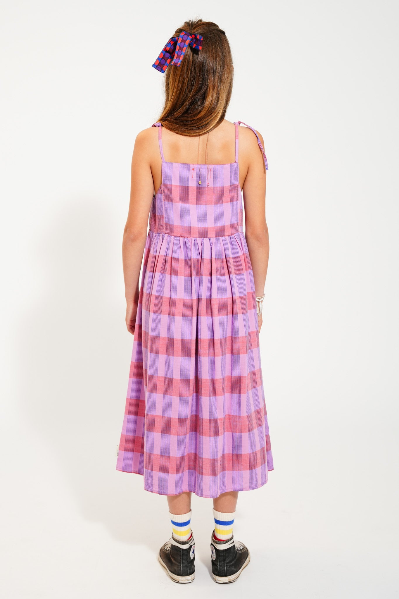 long dress | lavender checkered