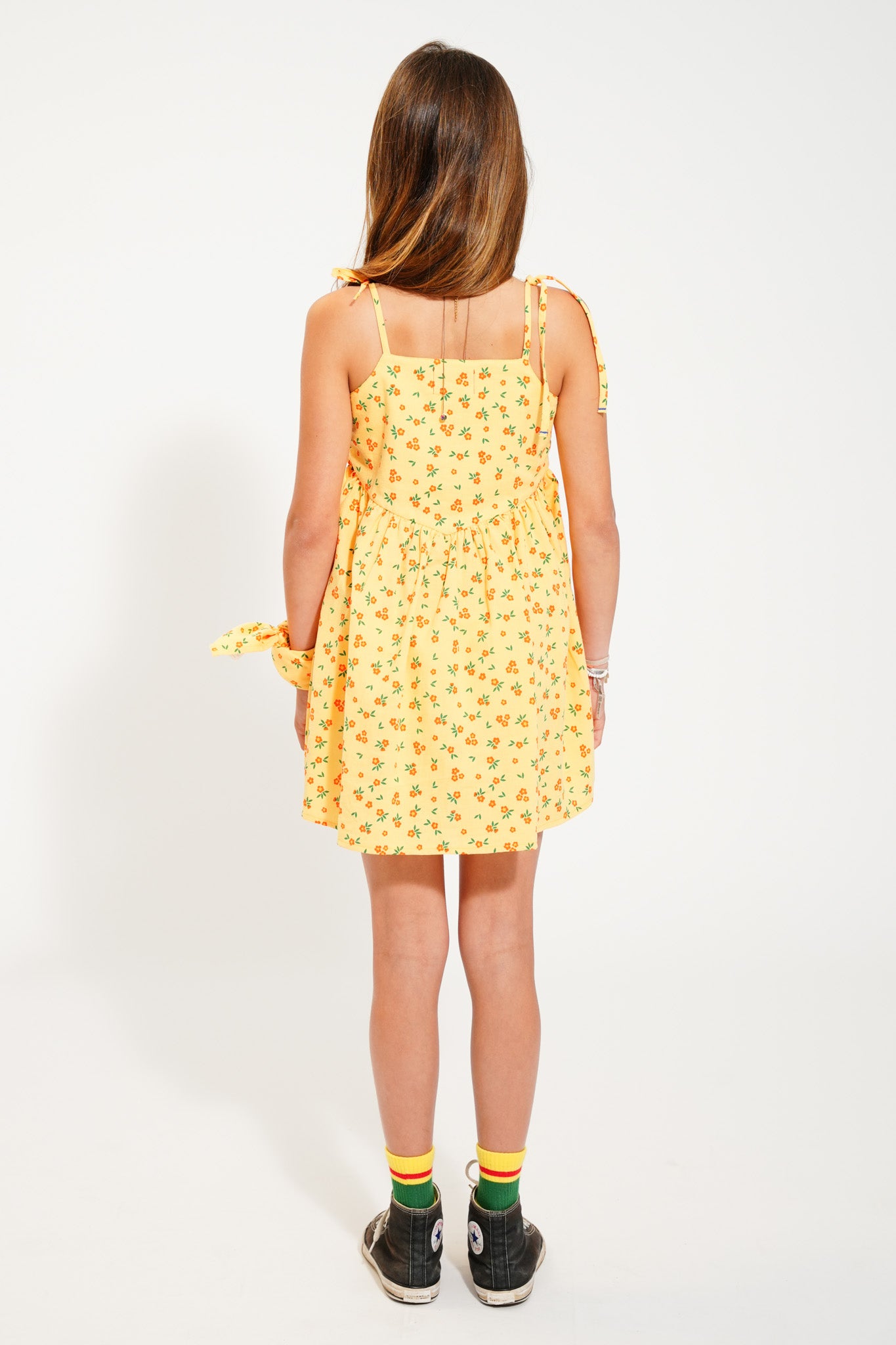 short dress | yellow w/ flowers allover