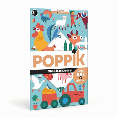 Poppik EDUCATIONAL POSTER + 58 STICKERS
AT THE FARM (3+)