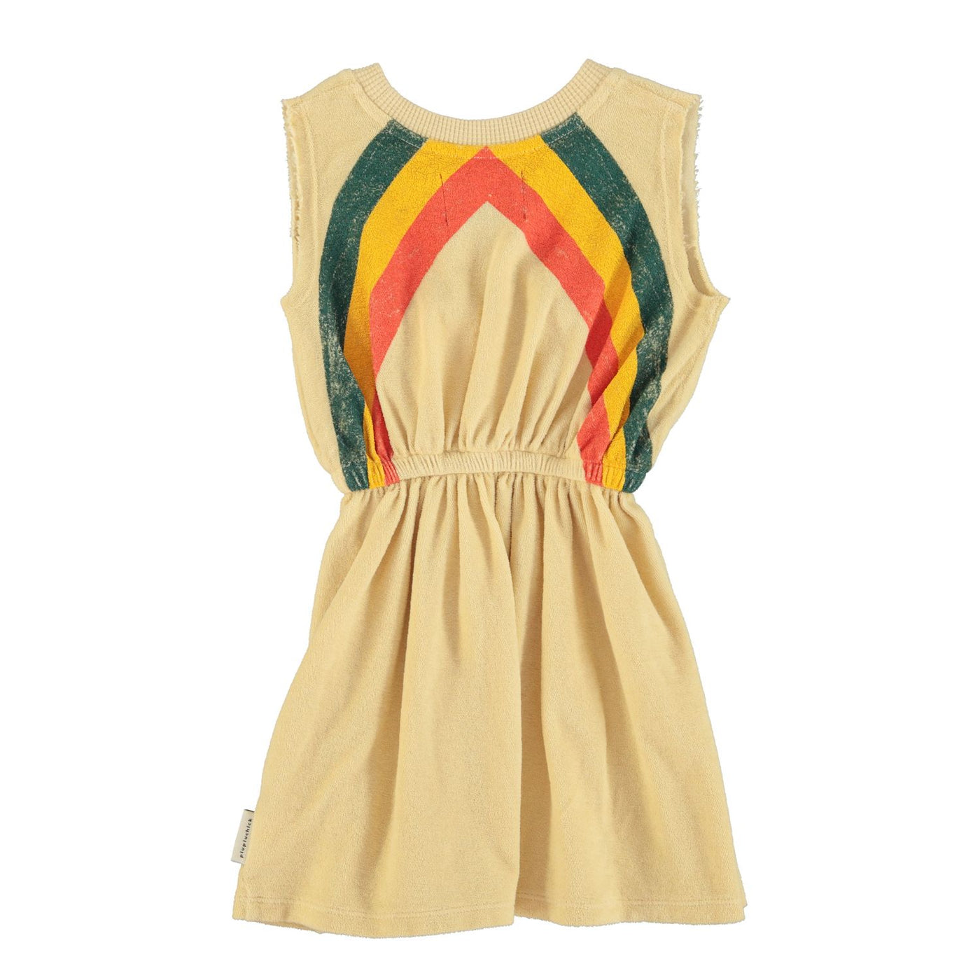 short dress | sand w/ multicolor stripes