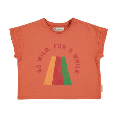 Piupiuchick t'shirt orange w/ multicolor print