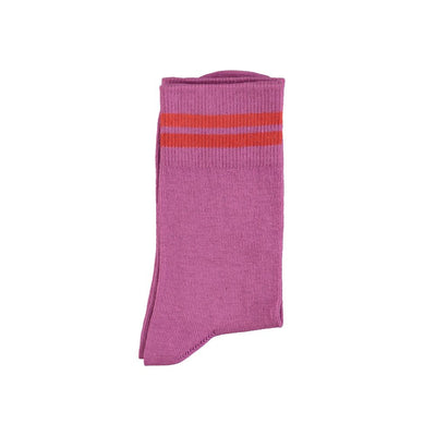 Piupiuchick short socks lilac w/ red stripes