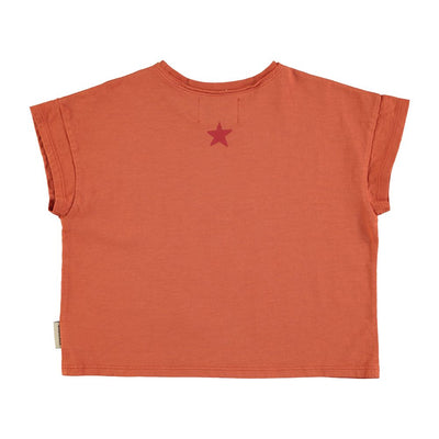 Piupiuchick t'shirt orange w/ multicolor print