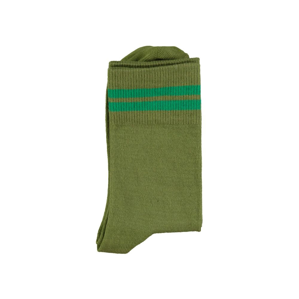 Piupiuchick short socks olive green w/ green stripes