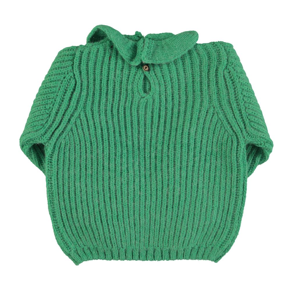 Piupiuchick knitted sweater w/ collar green