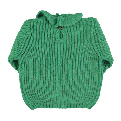 Piupiuchick knitted sweater w/ collar green