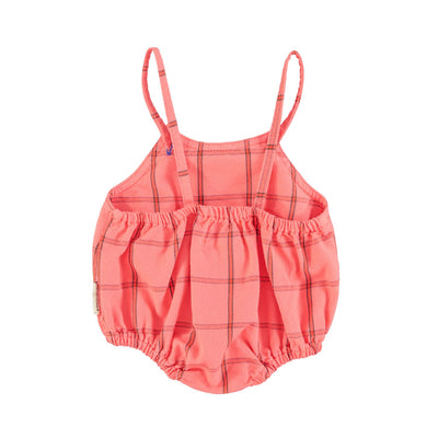 baby romper | pink checkered